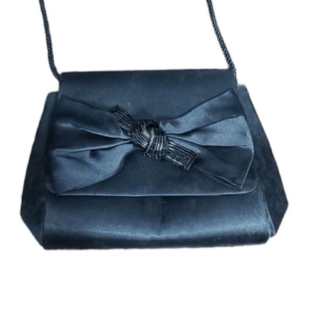 Vintage 80s 90s Black Evening Crossbody Purse Wednesday Classic